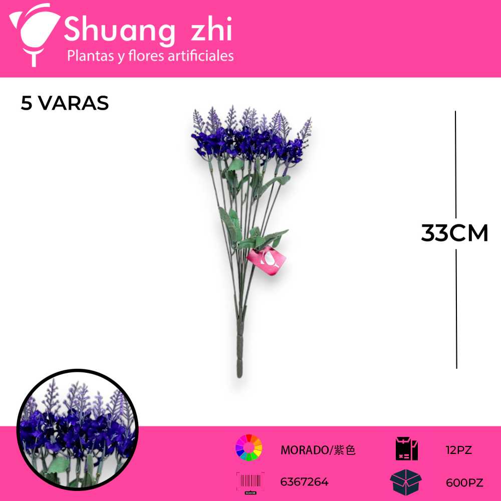 FOLLAJE LAVANDA MORADO 33CM