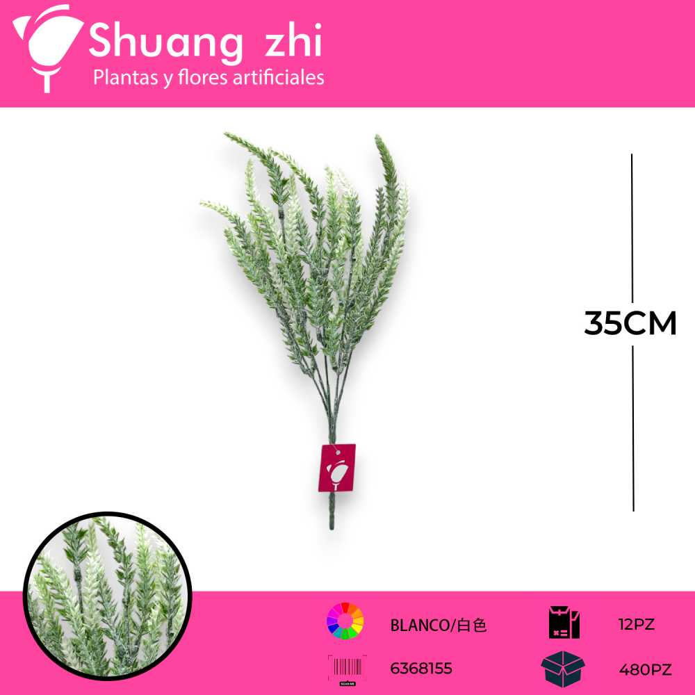 FOLLAJE LAVANDA BLANCO 35CM