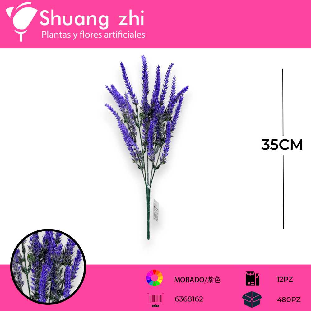 FOLLAJE LAVANDA MORADO 35CM