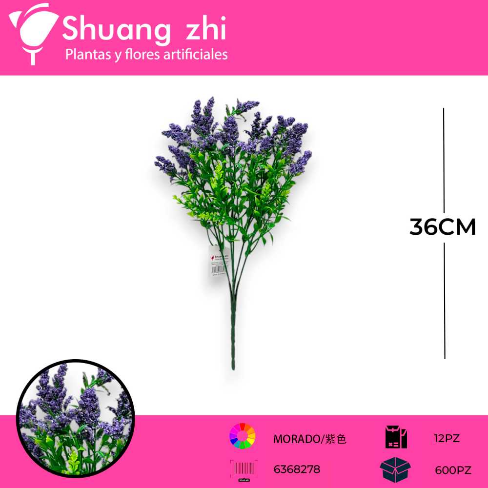 FOLLAJE ESPIGA MORADO 36CM