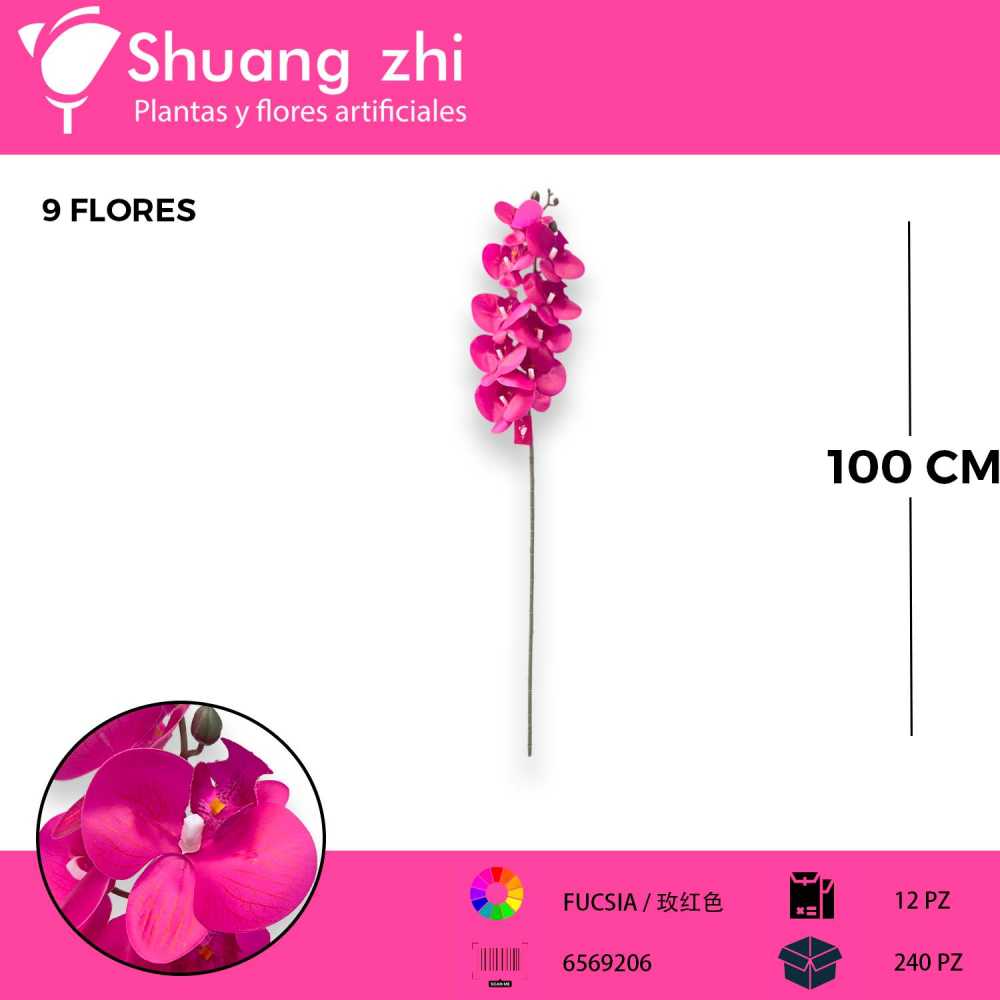 ORQUIDEA NATURAL TOUCH FUCSIA 100CM