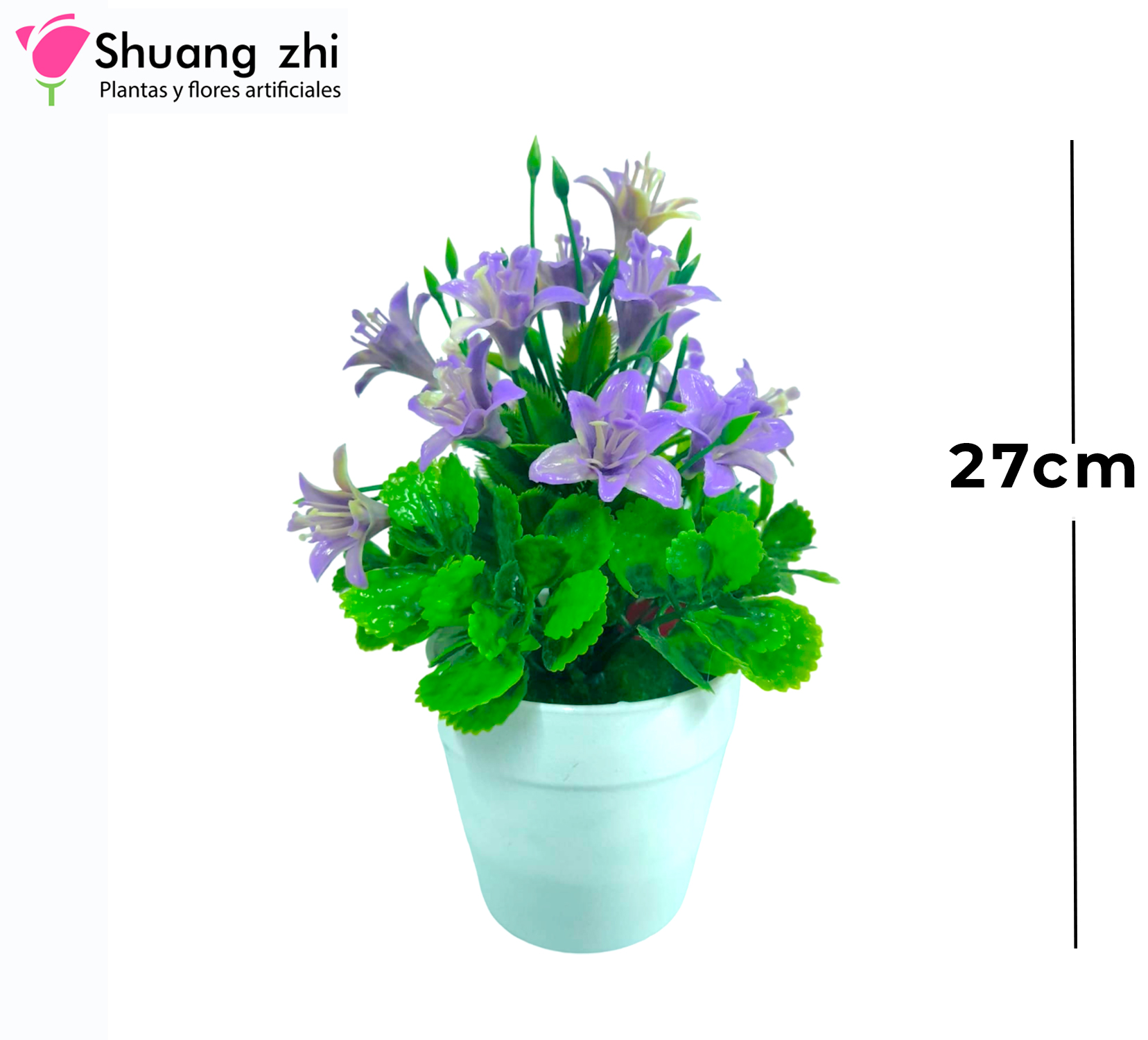 FLOR MINI MACETA MORADO 27CM