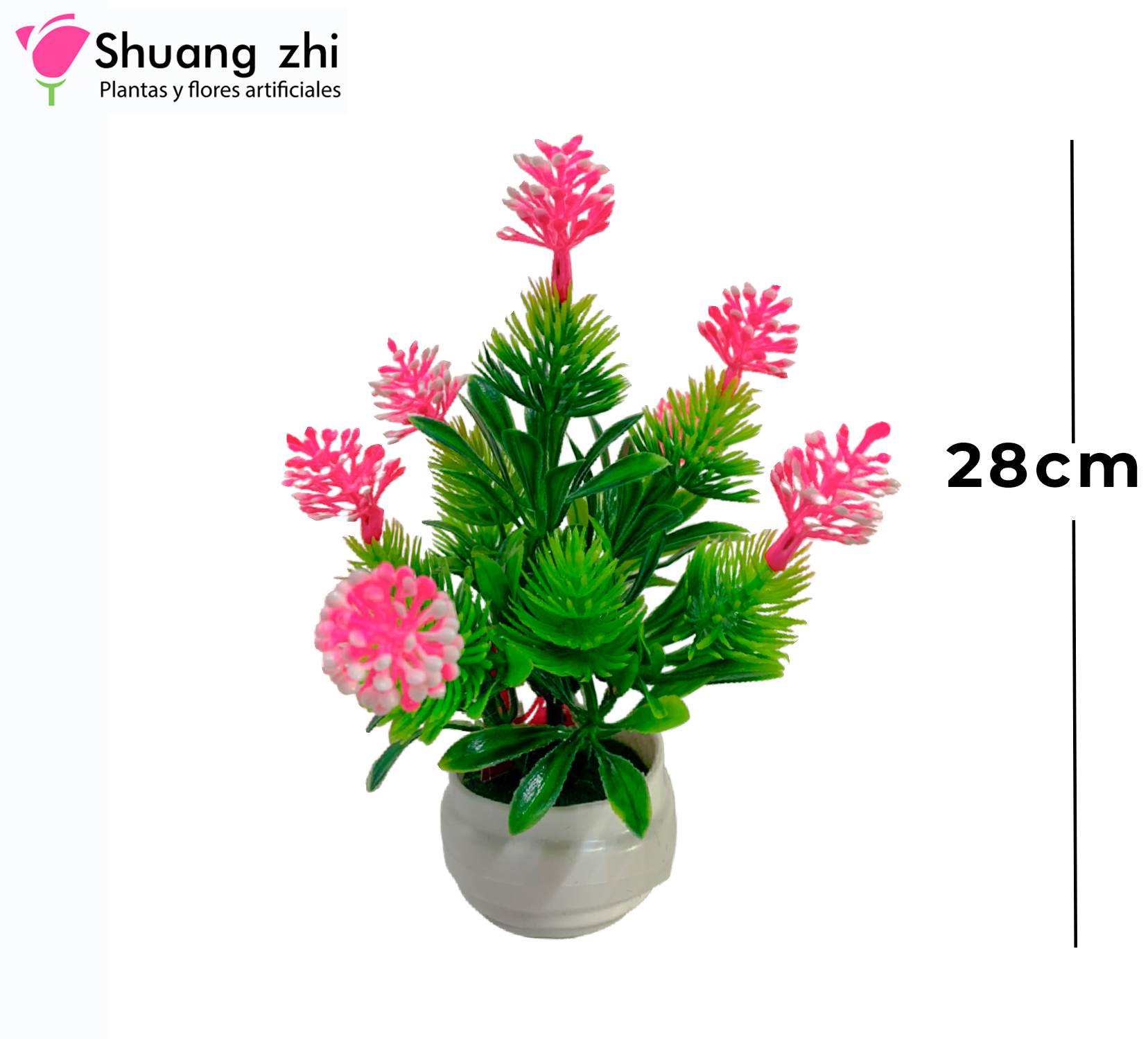 FLOR MINI MACETA 28CM 8 CABEZAS