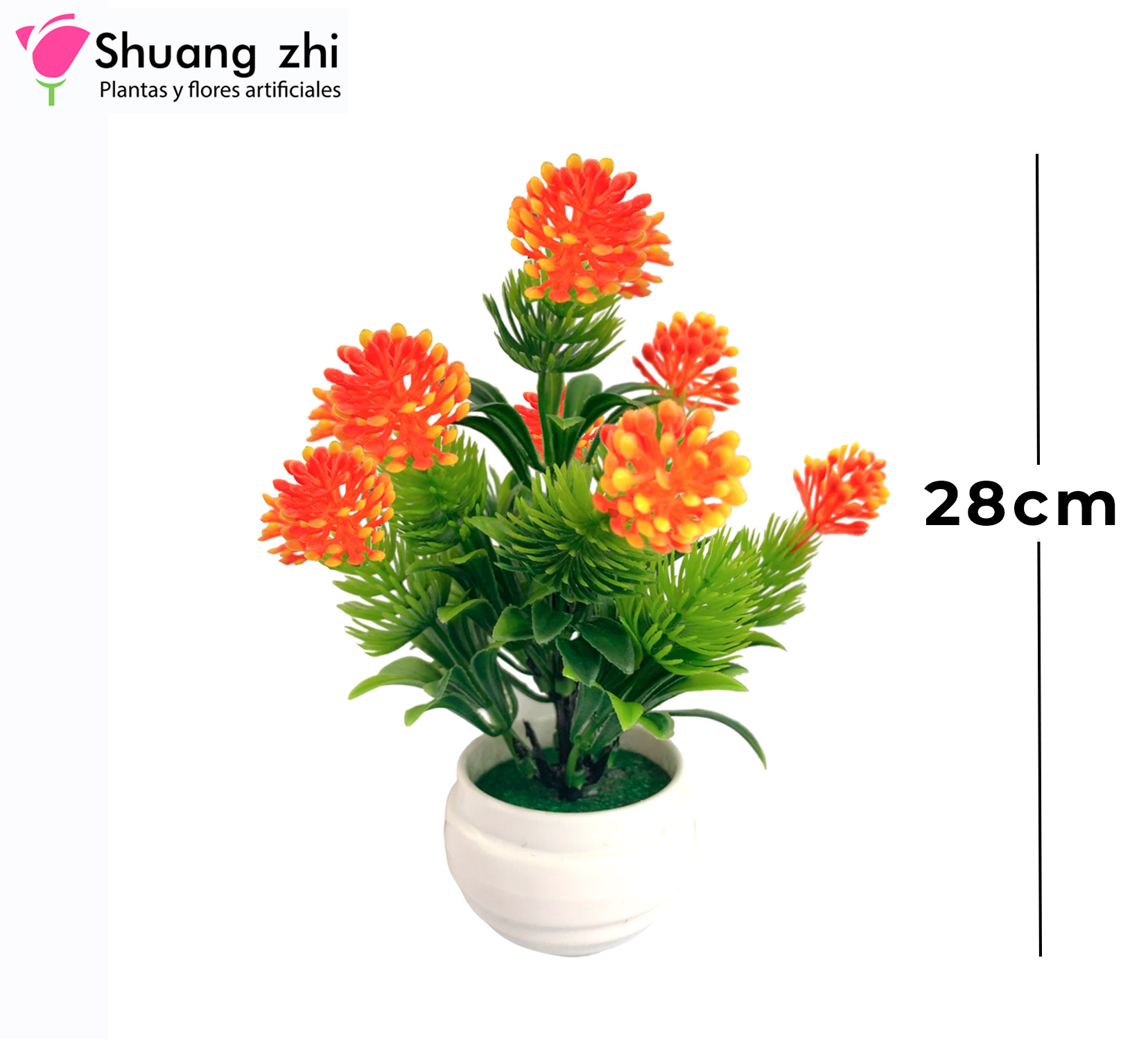 FLOR MINI MACETA 28CM 8 CABEZAS