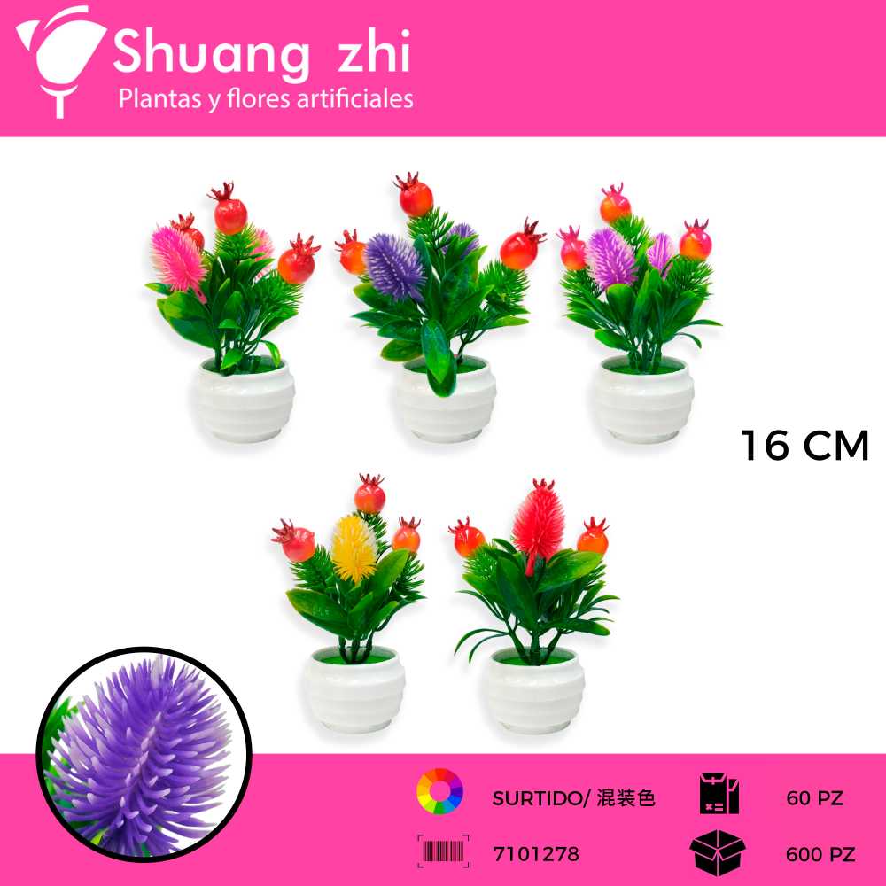 FLOR MINI MACETA 15CM 5 VARAS