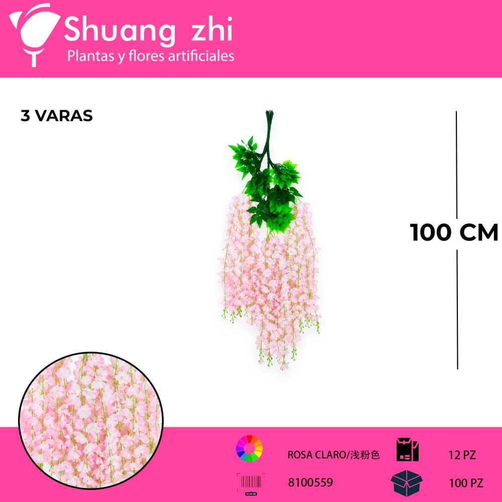 WISTERIA ROSA CLARO PACK 12 PCS