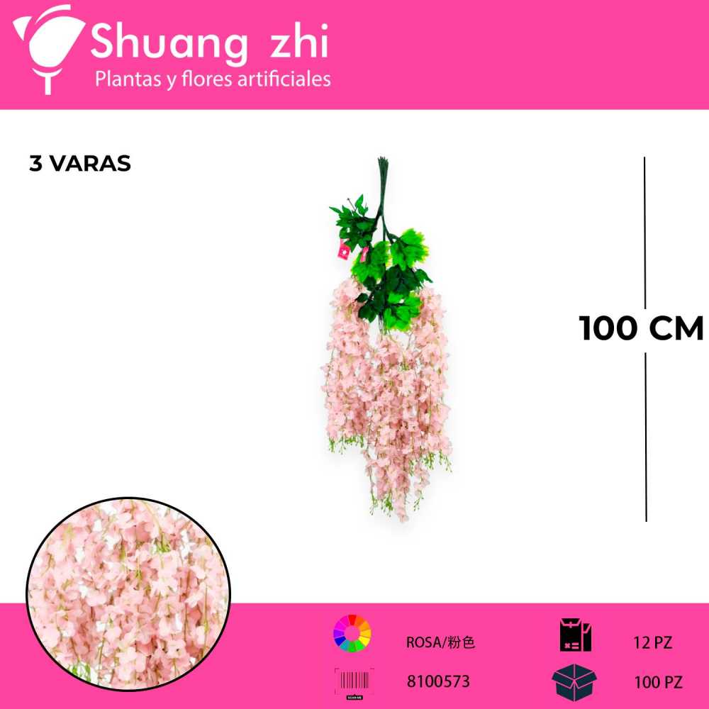 WISTERIA ROSA CARNE PACK 12 PCS