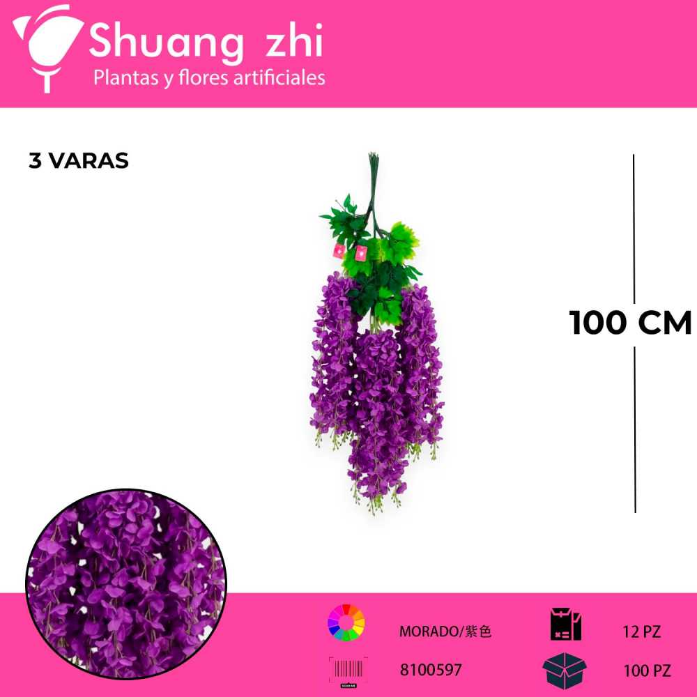 WISTERIA MORADO OSCURO PACK 12 PCS
