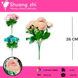 FLOR MINI ROSA SURTIDO 26CM