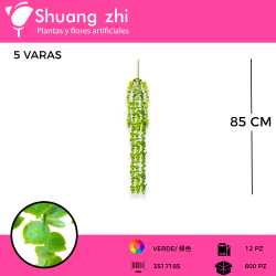 FOLLAJE COLGANTE 5 VARAS COLOR VERDE 85 CM