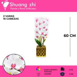 MACETA DE ORQUIDEAS BLANCAS LM17