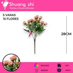FLOR MINI ROSA 28CM