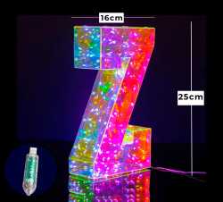 LETRAS DE LUZ CON CONTROLADOR DE SERIE 25CM